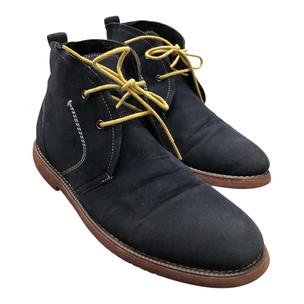Kenneth Cole Blue Navy and Yellow Chukka Boots with Contrast Laces